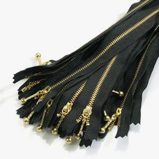 YKK 華可貴 金色拉鍊1 35cm, 黑色, 25個