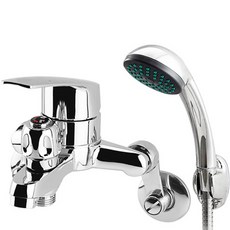 K&C 壁掛式淋浴兩用浴缸水龍頭 + 蓮蓬頭組 KN-1002, 1個