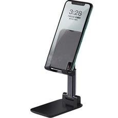 코코마트 폴더형 알루미늄 합금 휴대폰 거치대 T9, 블랙, 1개