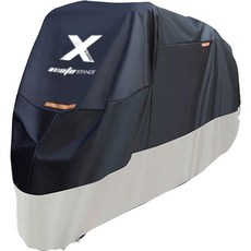 모토스탠스 210D 오토바이 프리미엄 방수 커버, 블랙실버