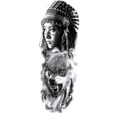 ANSWERFIT 手臂全紋身貼紙 紋身貼紙 TQB-76, 單色, 1個