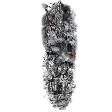 Answerfit全臂紋身 紋身貼紙 TQB-78, 混色, 1個