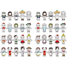 世界各國傳統服飾製作遊戲4件組, 2套, 混色