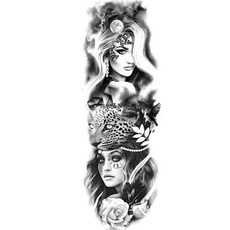 ANSWERFIT 全臂紋身貼紙 TQB-57, 單一顏色, 1個