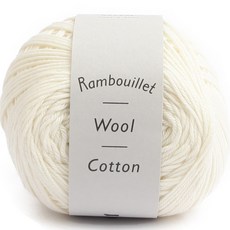 DARUMA 橫田株式會社 Brand yarn 朗布依埃羊毛棉, 1 白色, 1個