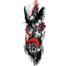 ANSWERFIT 全臂刺青紋身貼紙 TQB-75, 混合顏色, 1個