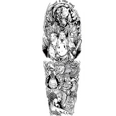 ANSWERFIT 全臂紋身刺青貼紙 TQB-67, 單一顏色, 1個