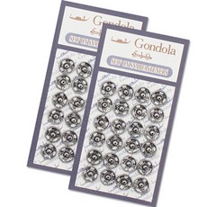 동대문단추왕 일제 메탈 스냅 똑딱이 단추 8mm 24p, 흑니켈, 2세트