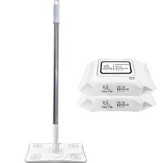 ThinkPick Ttok Ttok 平板拖把 + 濕拖清潔布 大型 2入組, 1套