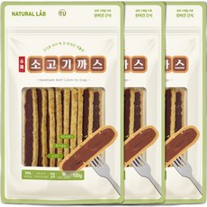 네츄럴랩 수제 커틀릿 강아지 간식, 소고기까스, 100g, 3개