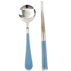 해모 윌리브 국산 304스텐 니노 세라믹 아동커트러리세트, 다크블루, 숟가락 + 젓가락, 1개