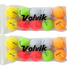 Volvik 彩色混合Logo高爾夫2層球, 隨機出貨, 10個, 2組