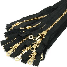 YKK 華可貴 金色金屬拉鍊 5號 50cm, 黑色, 25個