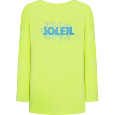 soleil 女款微笑花朵蝙蝠袖長袖防磨衣上衣