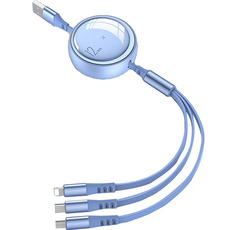 The Happy N 100W 3合1高速充電多功能傳輸線, 1.2m, 1個, 藍色