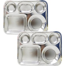 不銹鋼 5 格托盤 HG378 2p, 銀