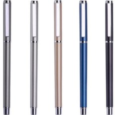 OOn 蓋型夾式原子筆 5種組, 黑色、灰色、金色、銀色、藍色, 1組