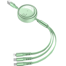 The Happy N 100W 3合1高速充電多功能傳輸線, 1.2m, 1個, 綠色