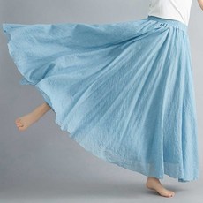 엘쏘 통기성 빈티지 린넨 A라인 스커트