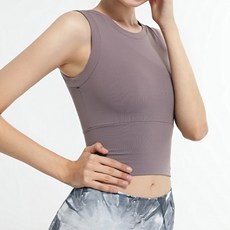 MEICHEL 女款Luillet內建胸墊緊身健身瑜珈運動背心T恤 02992