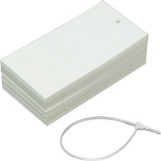 Inp 方形素面標籤吊牌 矩形 4 x 8cm 400入 + 吊牌繩 1000入 套組, 白色(標籤吊牌), 1套