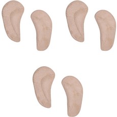 Wingcoco 半月形矽膠足弓支撐貼片 左3片 + 右3片組, 膚色, 1套