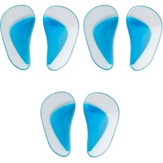Wingcoco 半月形矽膠足弓支撐貼片 左3片 + 右3片組, 藍色, 1套