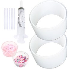 agaplus 矽膠空氣水球DIY組 膠帶 5cm 2入+裝飾小物 顏色隨機出貨 2盒+吸管 5支+注射筒, 隨機出貨(亮片)