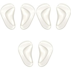 Wingcoco 半月形矽膠足弓支撐貼片 左3片 + 右3片組, 透明, 1套