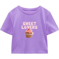 이지스튜디오 20수 싱글 스윗 케이크 크롭 반팔 티셔츠