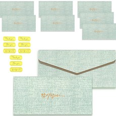 마음담아 컬러 이중 봉투 9p + 스티커 9p 세트, 감사합니다, 1세트