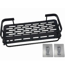 Nature's Farmer 免鑽孔清潔劑罐菜瓜布抹布收納架層架 + 黏性貼紙2p組, 黑色(層架)