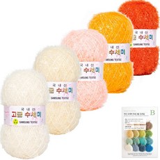 Yarna 編織高級菜瓜布 80g x 5種 + B款圖案 8種 套裝組合, Y5 柑橘果醬, 1個