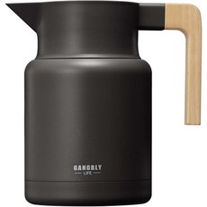 Gangbly 木握柄保溫熱水壺, 黑色, 1.5L, 1個