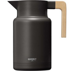 Gangbly 木握柄保溫熱水壺, 黑色, 2L, 1個
