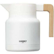 Gangbly 木握柄保溫熱水壺, 白色, 1L, 1個