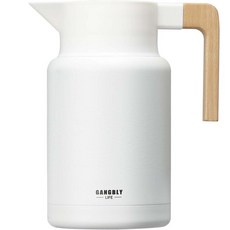Gangbly 木握柄保溫熱水壺, 白色, 2L, 1個
