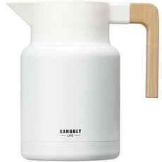Gangbly 木握柄保溫熱水壺, 白色, 1.5L, 1個
