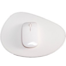 나하로 스티치 가죽 마우스패드, 아이보리, 1개