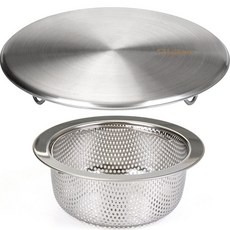 O'lbia 韓國製 排水口 平板型 304不鏽鋼 排水口濾網 + 蓋子 套組 12105, 銀色, 1個