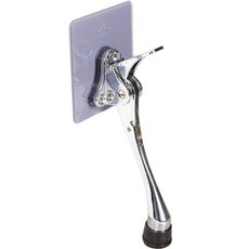 自黏無痕腳踢式門擋, 1個, 鍍鉻銀