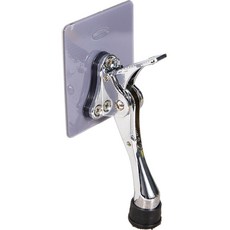 1秒安裝 免鑽孔門擋 一鍵式馬蹄門擋 小, 亮面鉻, 1個