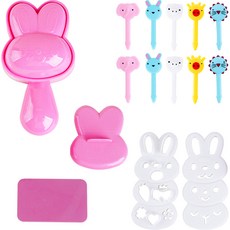 Inbloom 簡易兔子飯糰製作 + 動物裝飾 10 入套組, 混色, 1組