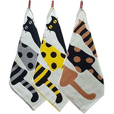 廚房抹布3入組, 03 三隻貓咪款, 1組