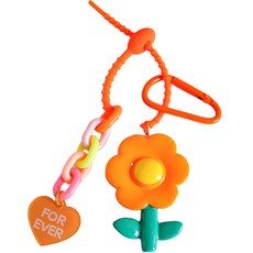 J&B Point 花朵鑰匙圈, 02 橘色, 1個