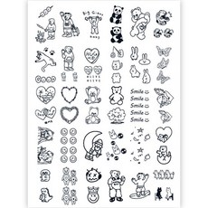 팡셀러 패션 타투 문신 스티커 30p, 01 캐릭터, 1개