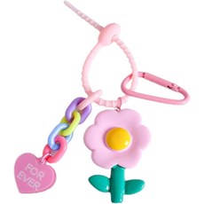 J&B Point 花朵鑰匙圈, 04 粉紅色, 1個