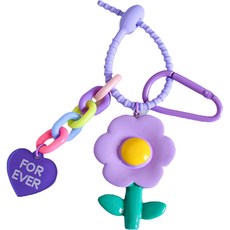 J&B Point 花朵鑰匙圈, 06 紫色, 1個