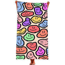 Sonio 微笑超細纖維沙灘巾 70 x 150 cm, TYPE14, 1個