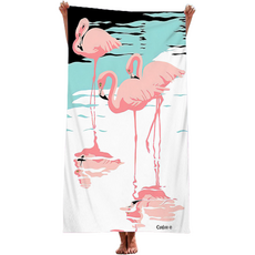 Sonio 紅鶴超細纖維海灘巾 90 x 180 cm, TYPE19, 1個